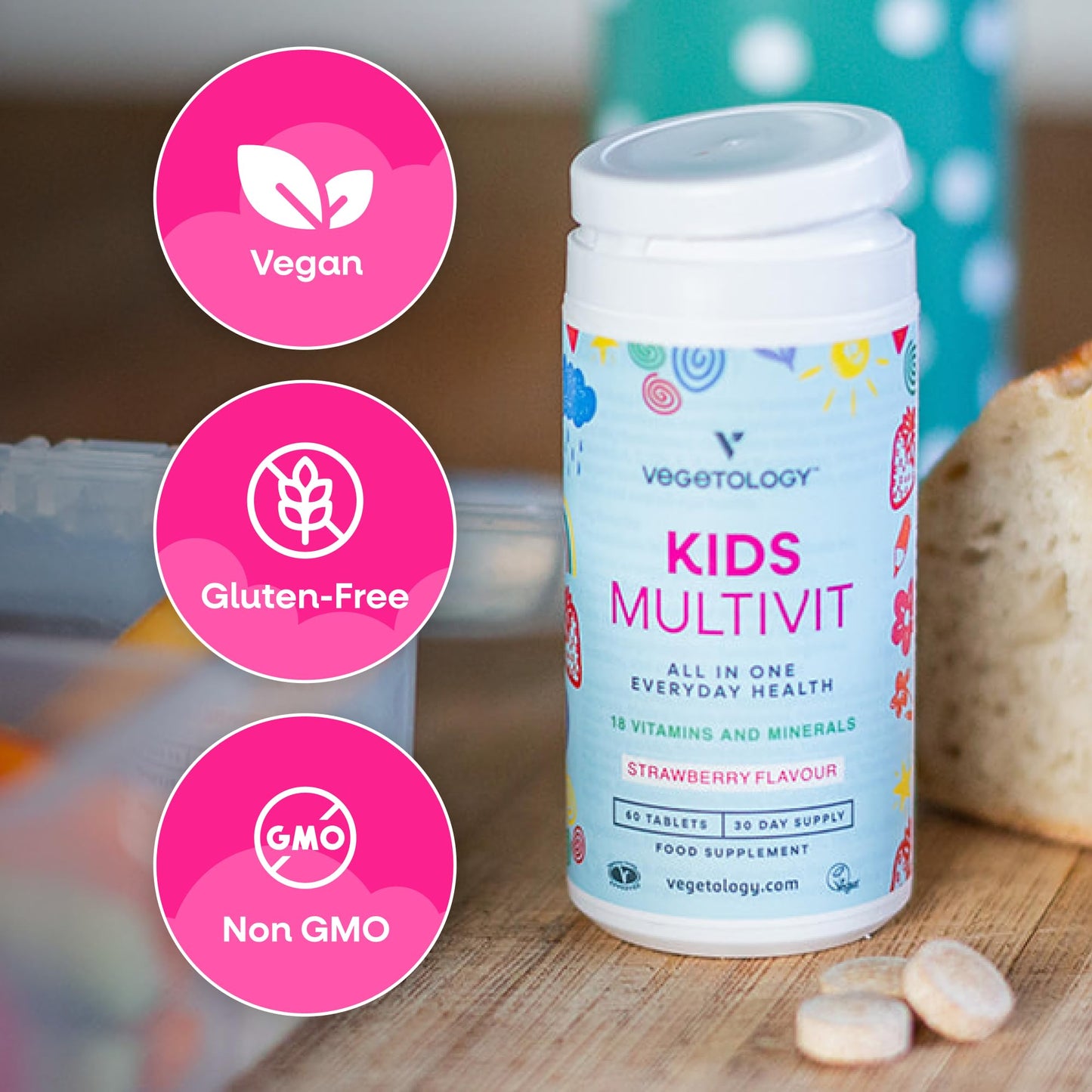 VEGETOLOGY Kids Multivitamin Supplement, 60 Tablets