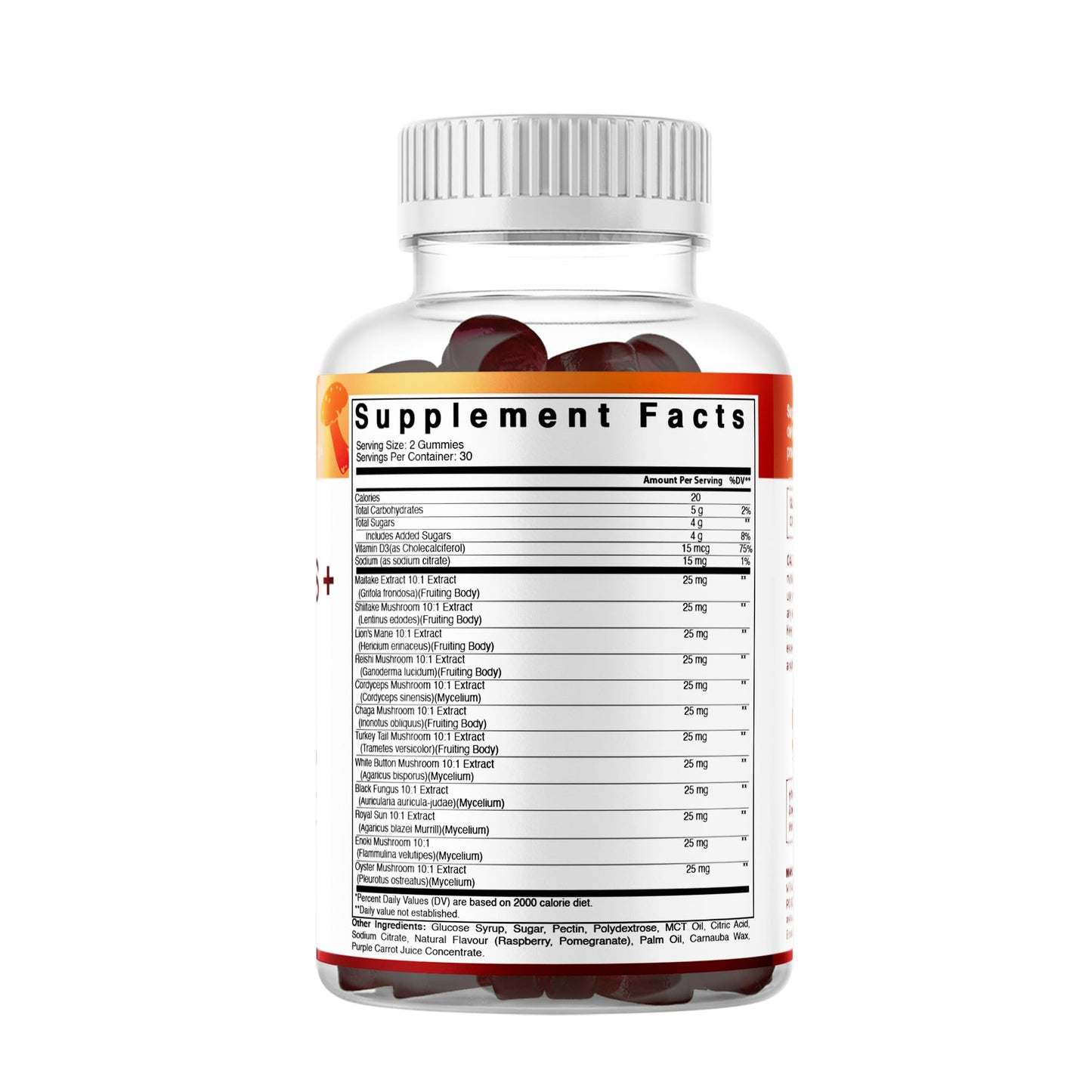 Vitamatic Mushroom Complex with D3 Gummy, 60 Count