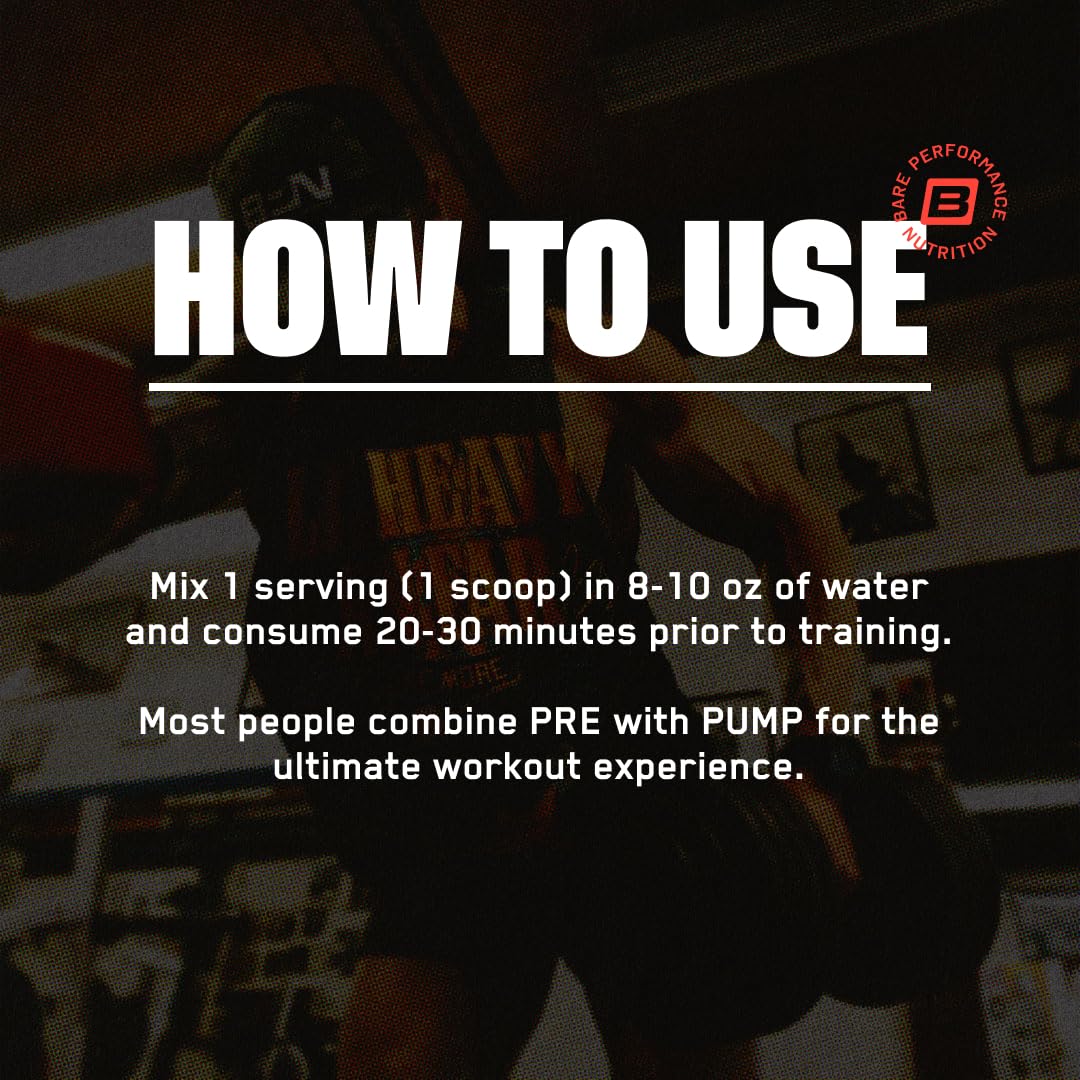 Bare Performance Nutrition BPN Pump Pre-Workout Powder, 10.6 oz