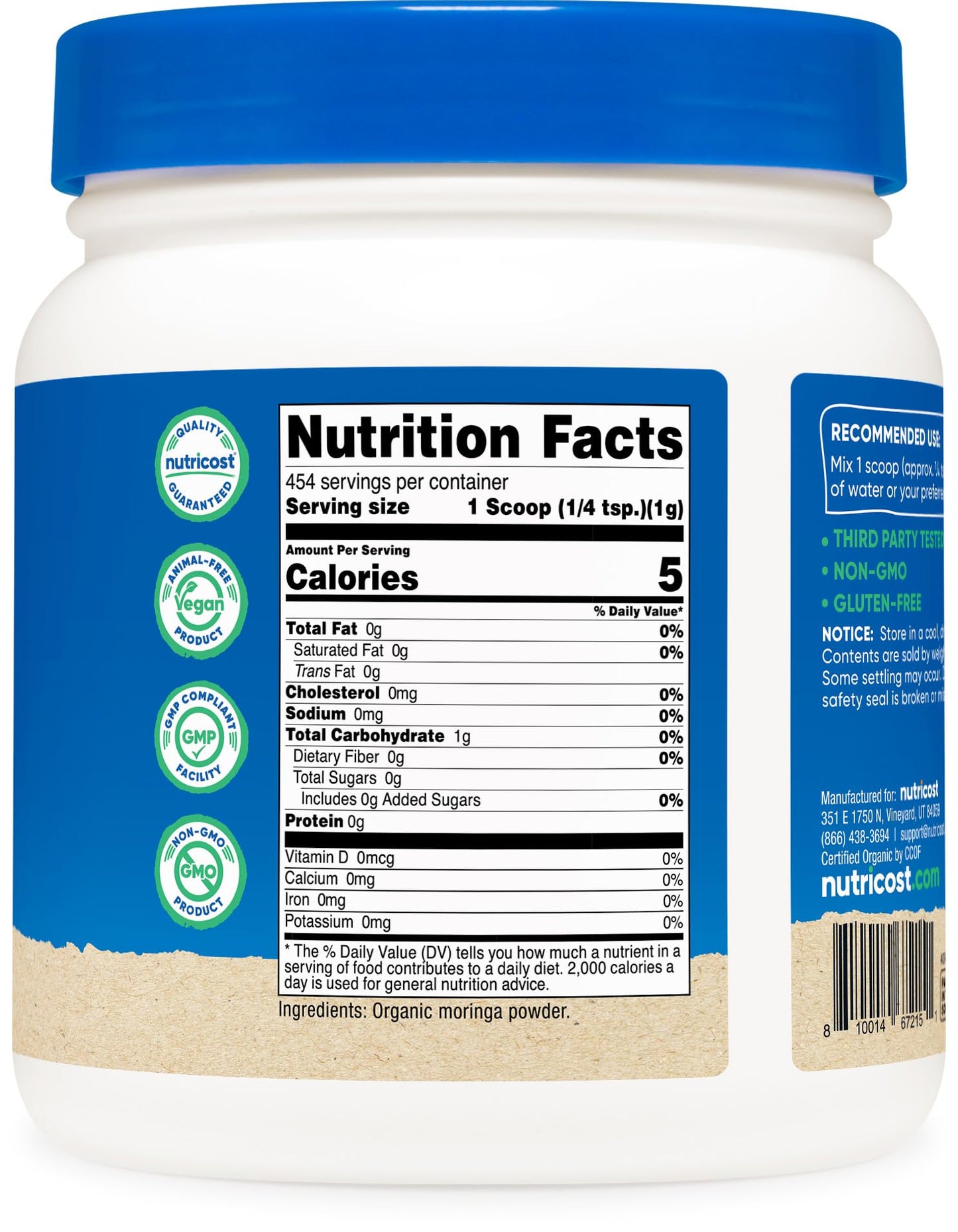 Nutricost Organic Moringa Powder 16.2