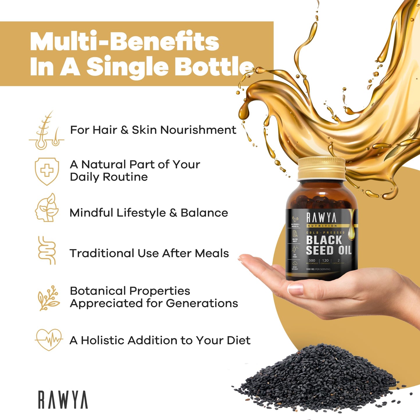 RAWYA Black Seed Oil Softgel 240 Softgels