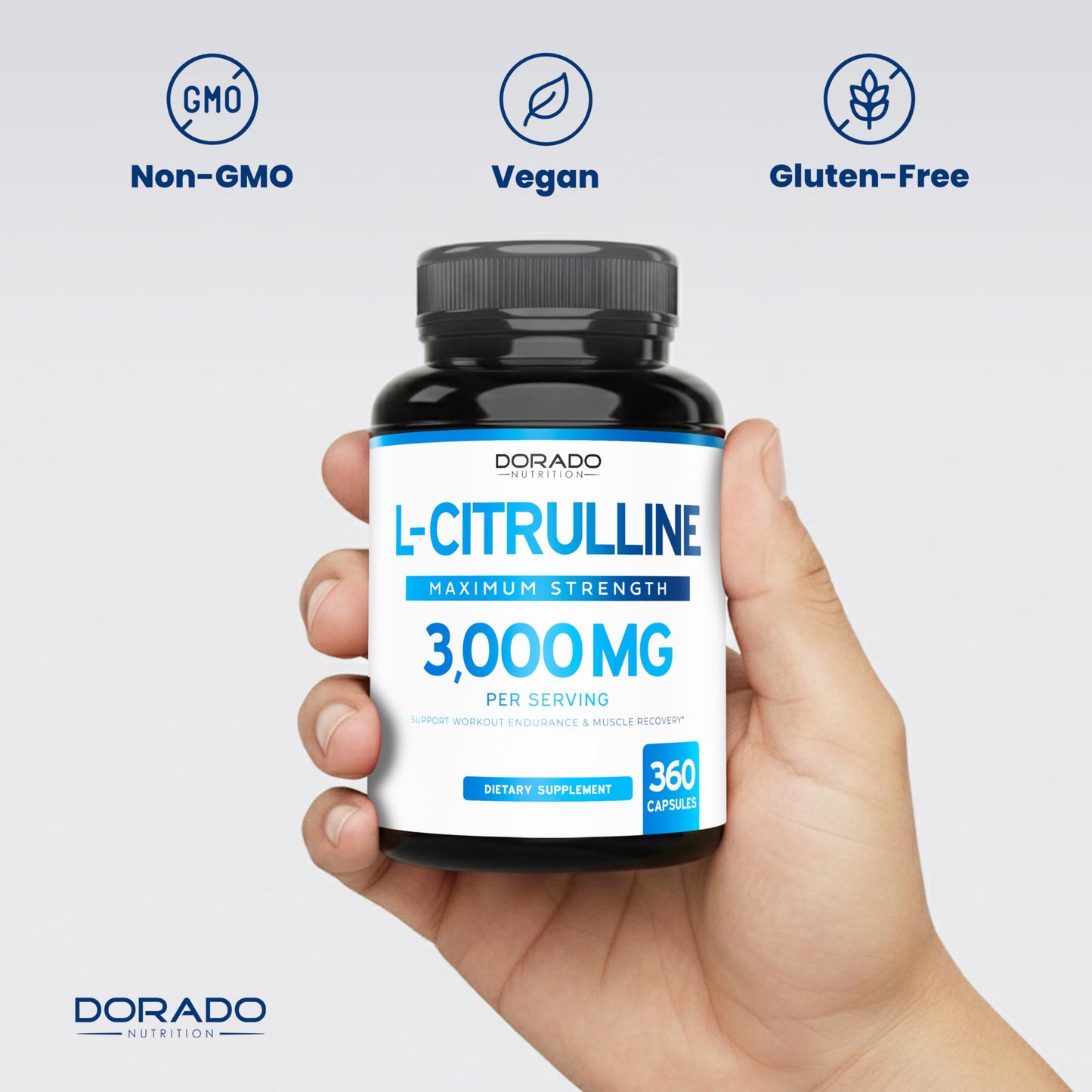 DORADO NUTRITION L-Citrulline 3000mg Supplement Capsules 360 Capsules
