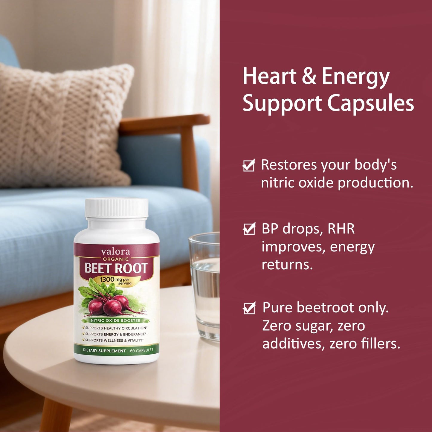 Valora Beravia Beet Root Capsules, 60 Capsules