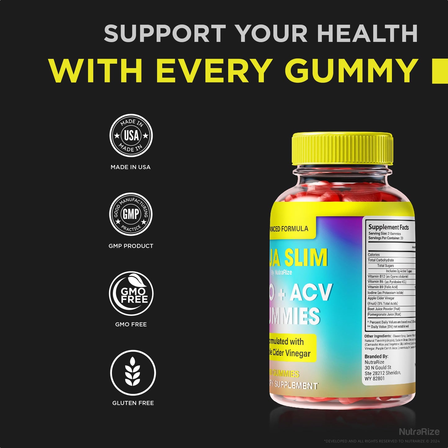NutraRize Baja Slim Keto Gummies with ACV, 180 Gummies