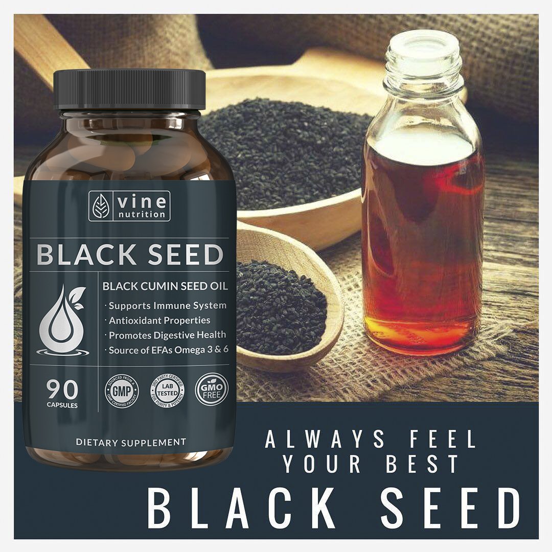 Vine Nutrition Black Seed Oil 500mg Cold-Pressed Nigella Sativa 90 Capsules