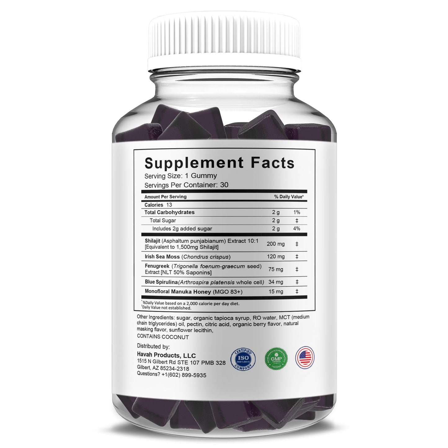 BLUE VIBE Revra Daily Performance Support Gummy Supplement, 30 Gummies