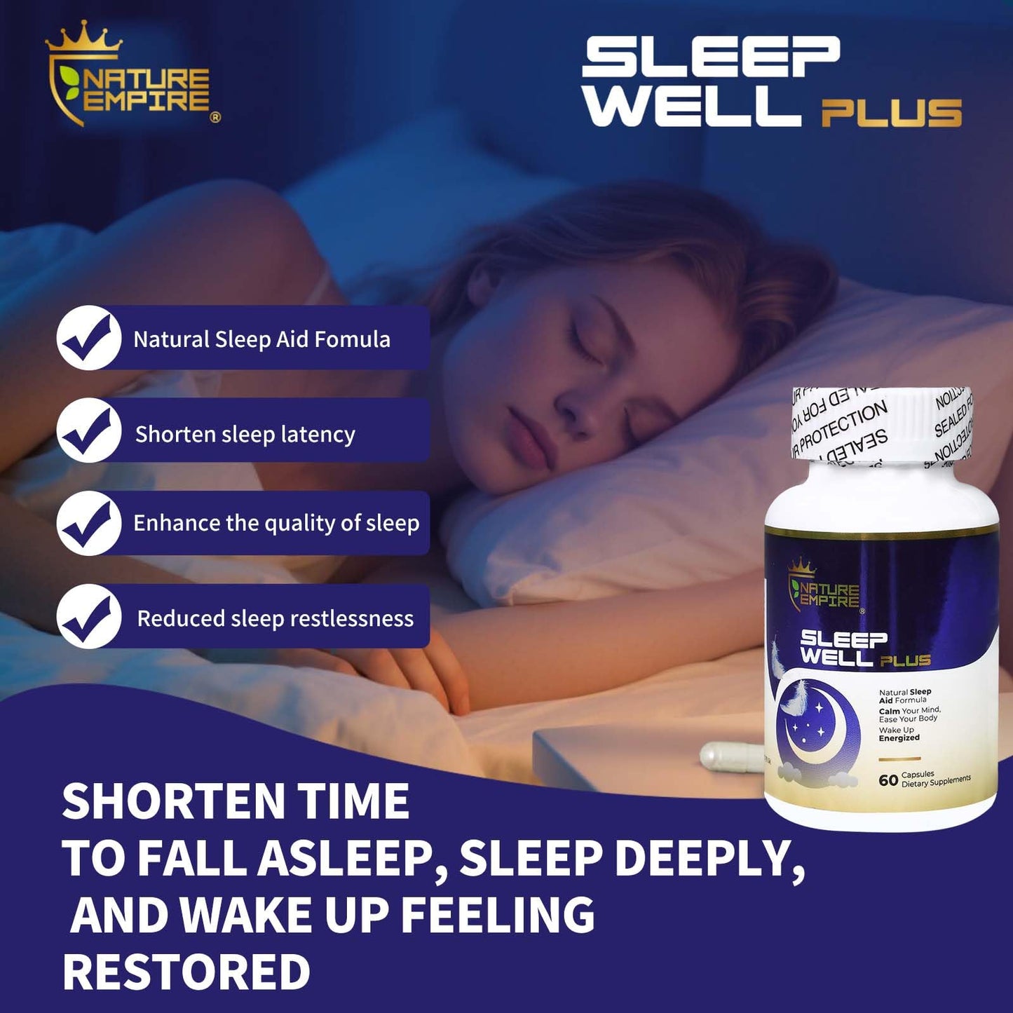 NATUREMPIRE Melatonin Sleep Capsules 60 Capsules