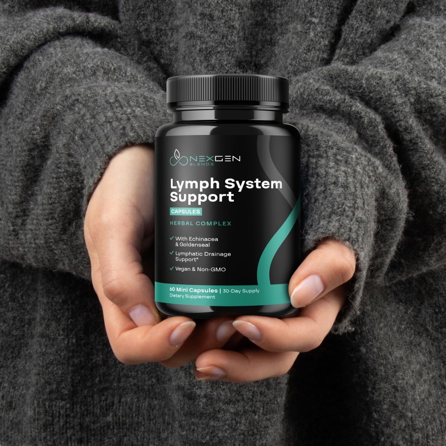 NEXGEN BLENDS Herbal Lymph System Support Supplement Capsule 60 Count
