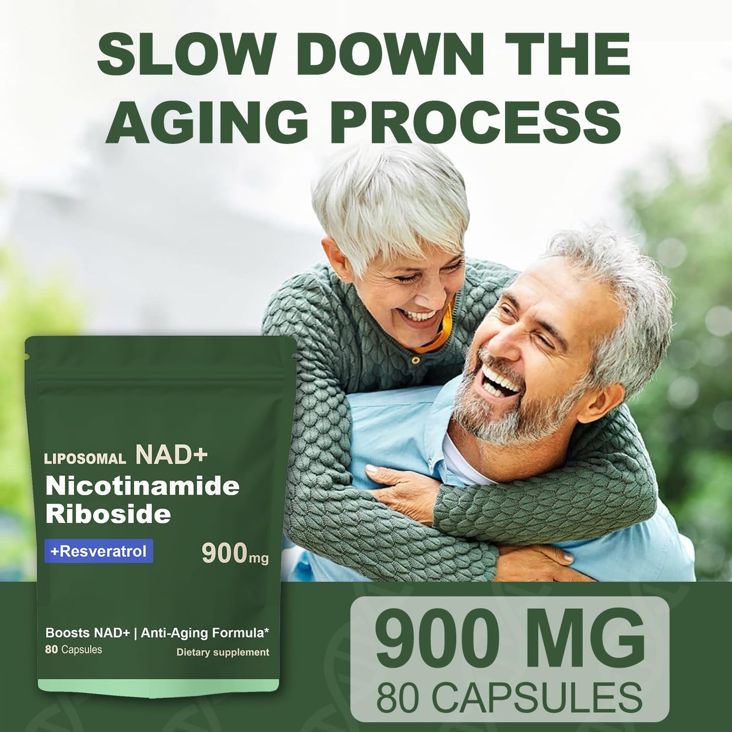 Quackiki NAD Resveratrol Supplement with NAD Nicotinamide Riboside Resveratrol 900 MG, 1 Capsule
