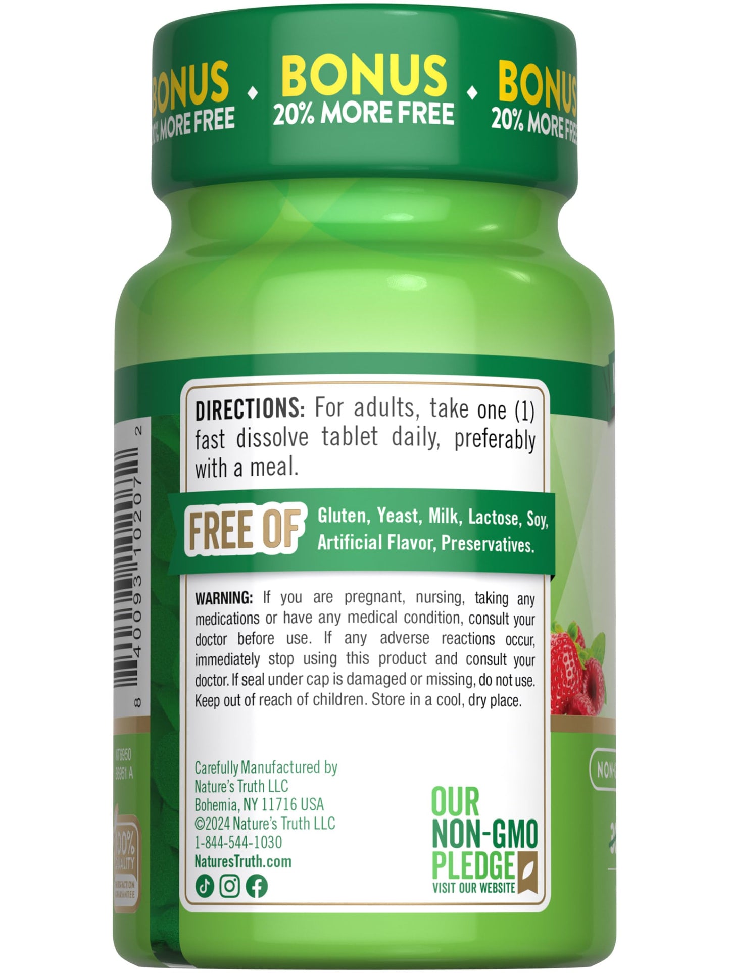 Nature's Truth B12 Vitamin 6000 mcg Methylcobalamin Tablet Fast Dissolve 36 Tablets