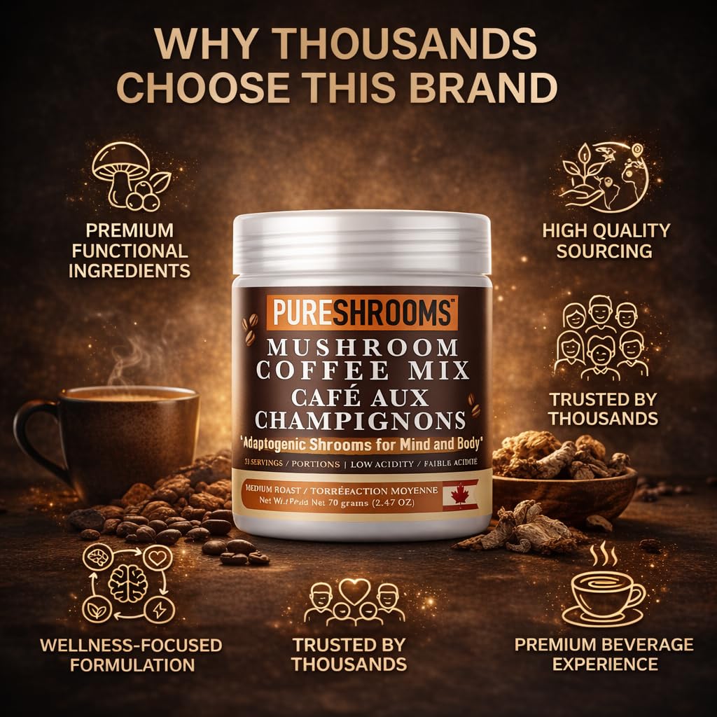 PureShrooms Mind & Body Mushroom Coffee Instant Coffee Powder 2.47 oz