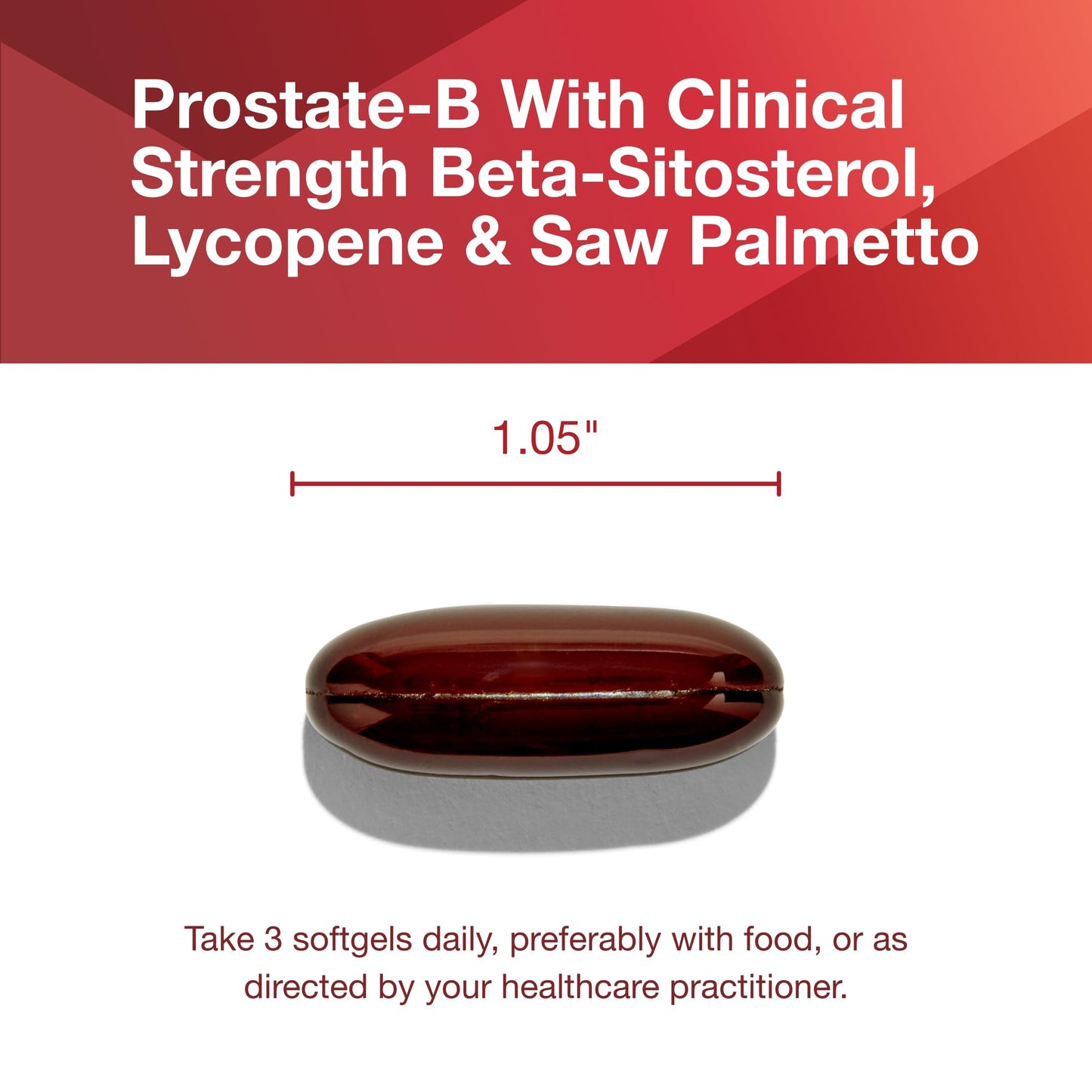 PROTOCOL FOR LIFE BALANCE Prostate-B Clinical Strength Prostate Health Supplement for Men with Beta Sitosterol, Lycopene & Saw Palmetto Softgels 90