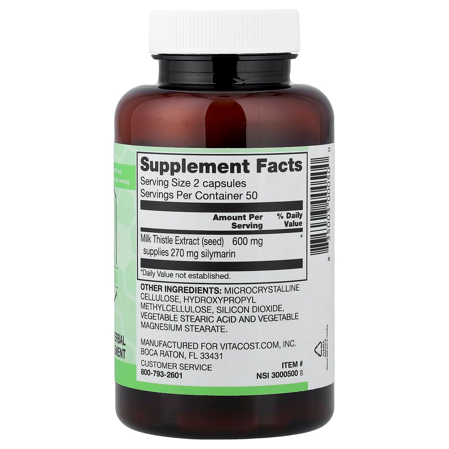 Vitacost Synergy Milk Thistle Extract Capsule, 1 Count