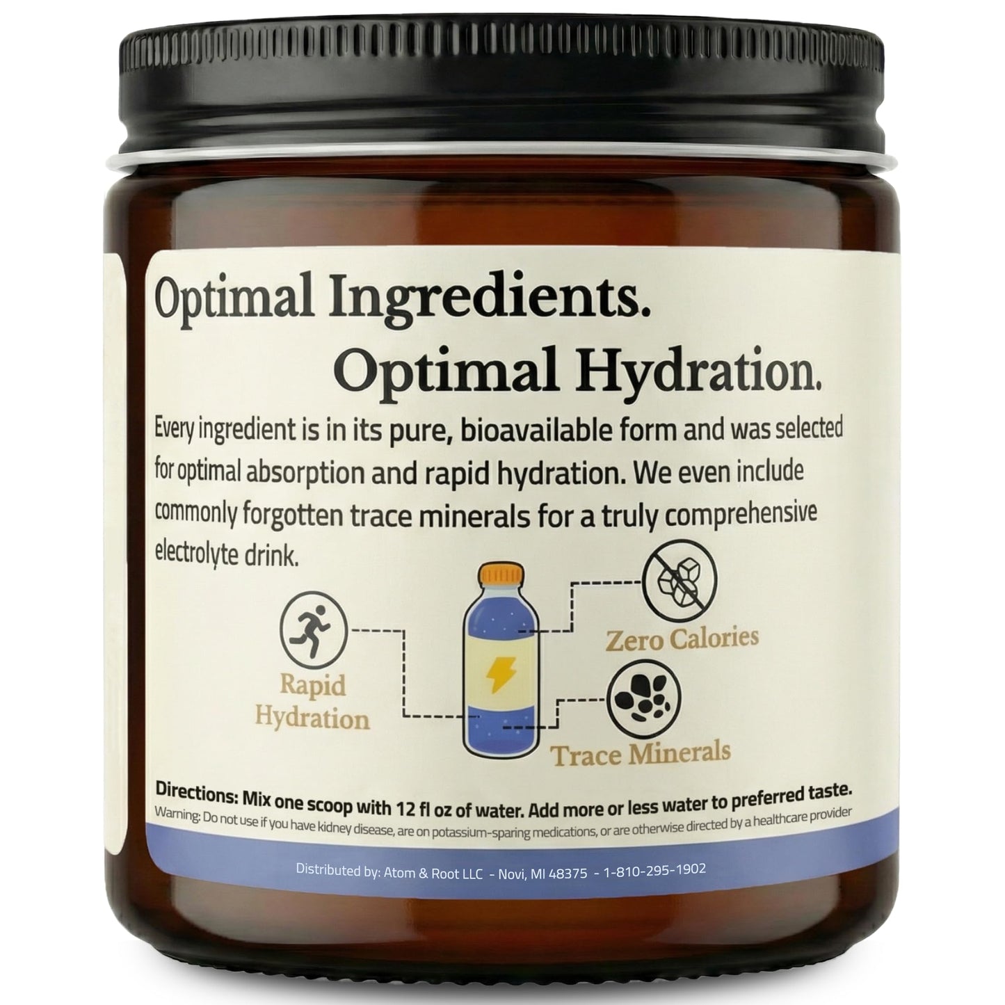 Atom & Root Raw & Unflavored Electrolytes Powder - Natural Fasting Salts, 10.85 Ounce