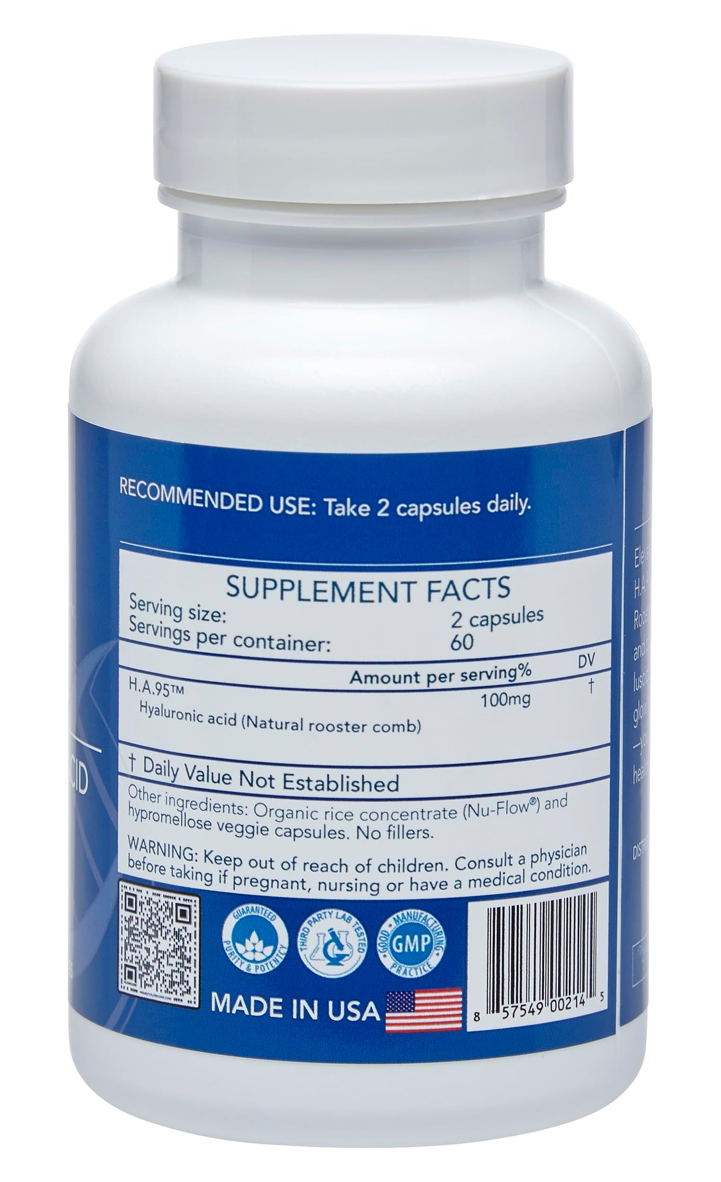Longevity by Nature H.A.95 Hyaluronic Acid Capsules 60