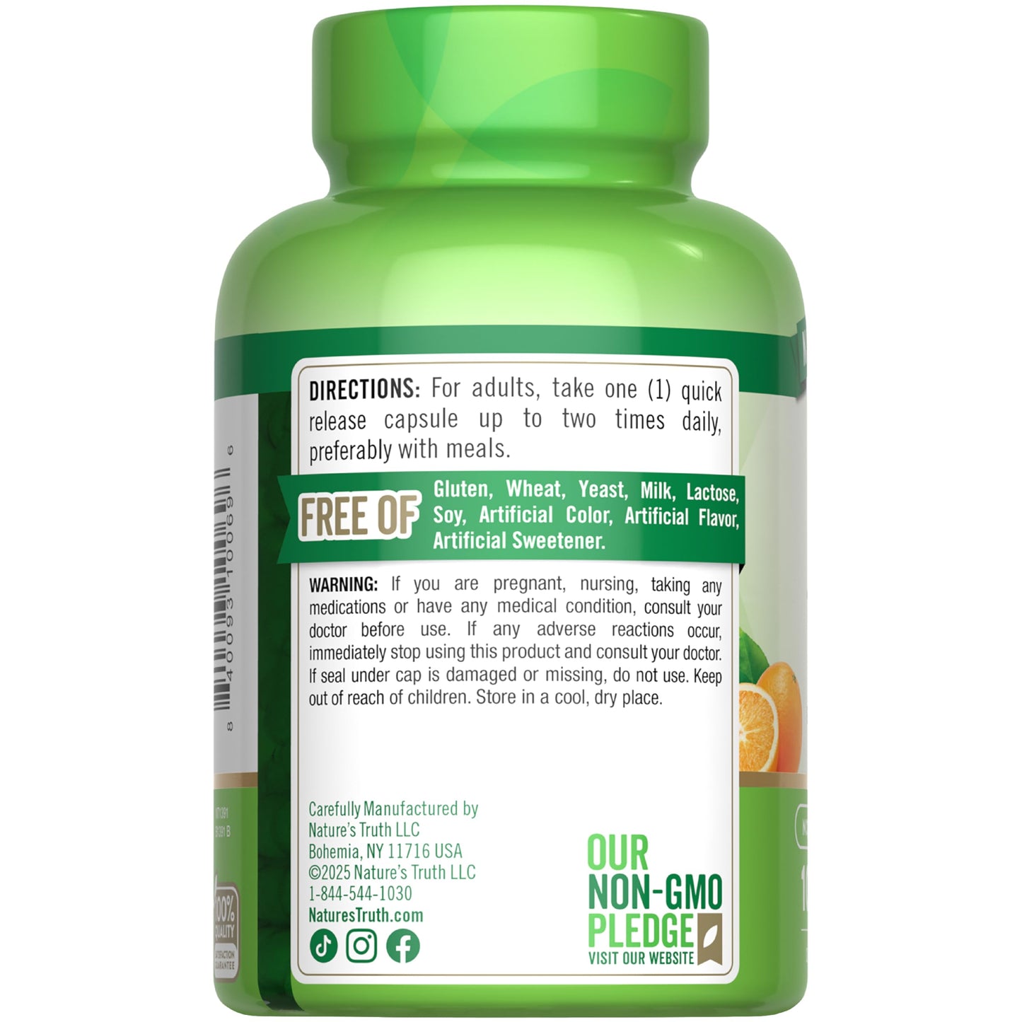 Nature's Truth Vitamin C 1000mg with Wild Rose Hips & Bioflavonoids Capsule, 100 Count