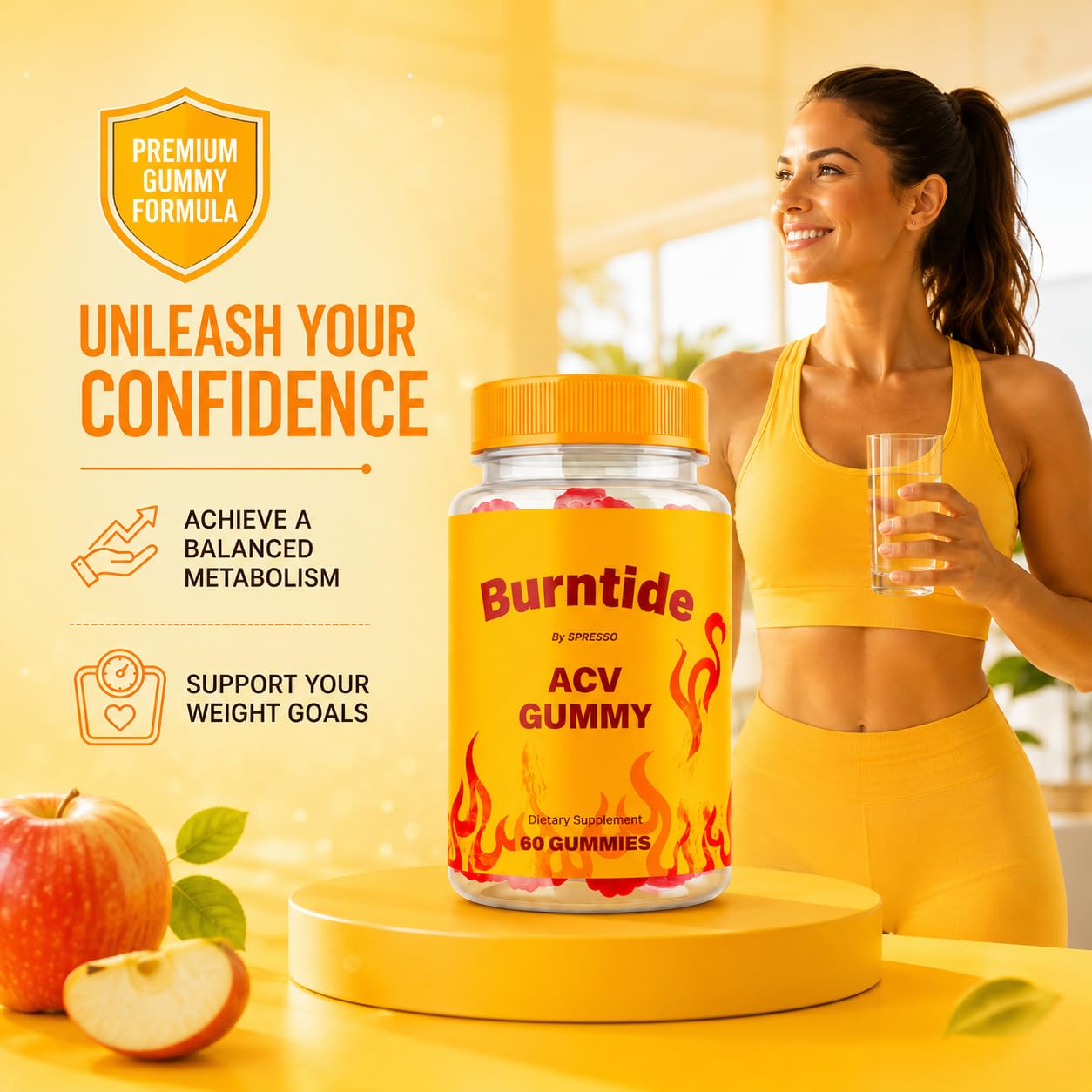 SPRESSO Burntide Supplement Gummies for Overall Wellness 120 Gummies