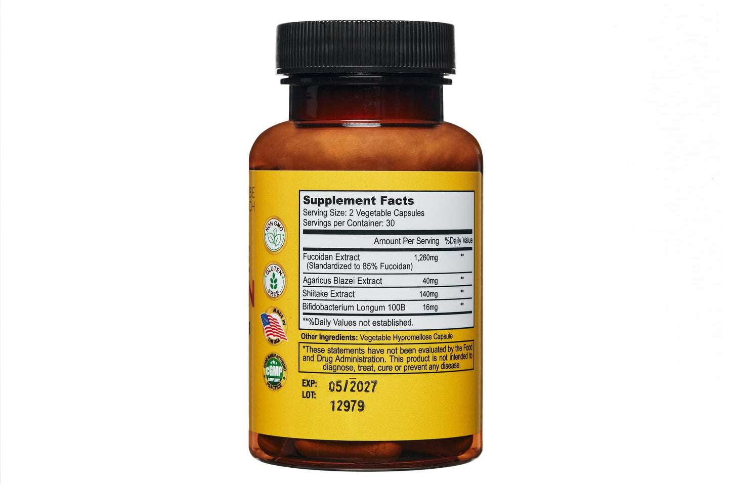 aegabe Premium Fucoidan Supplement with Agaricus Blazei & Shiitake Extract 60 Capsules