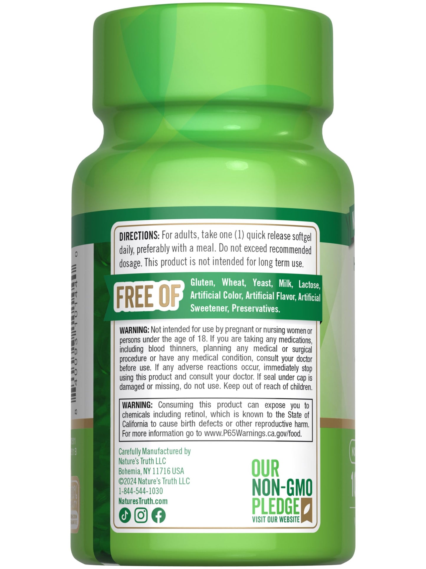 Nature's Truth Vitamin A 3,000 mcg Softgels, 100 Count