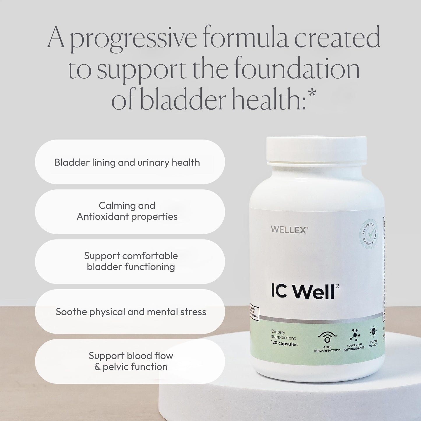 Papillex IC Well Bladder Comfort & Urinary Wellness Support Supplement Capsules 120