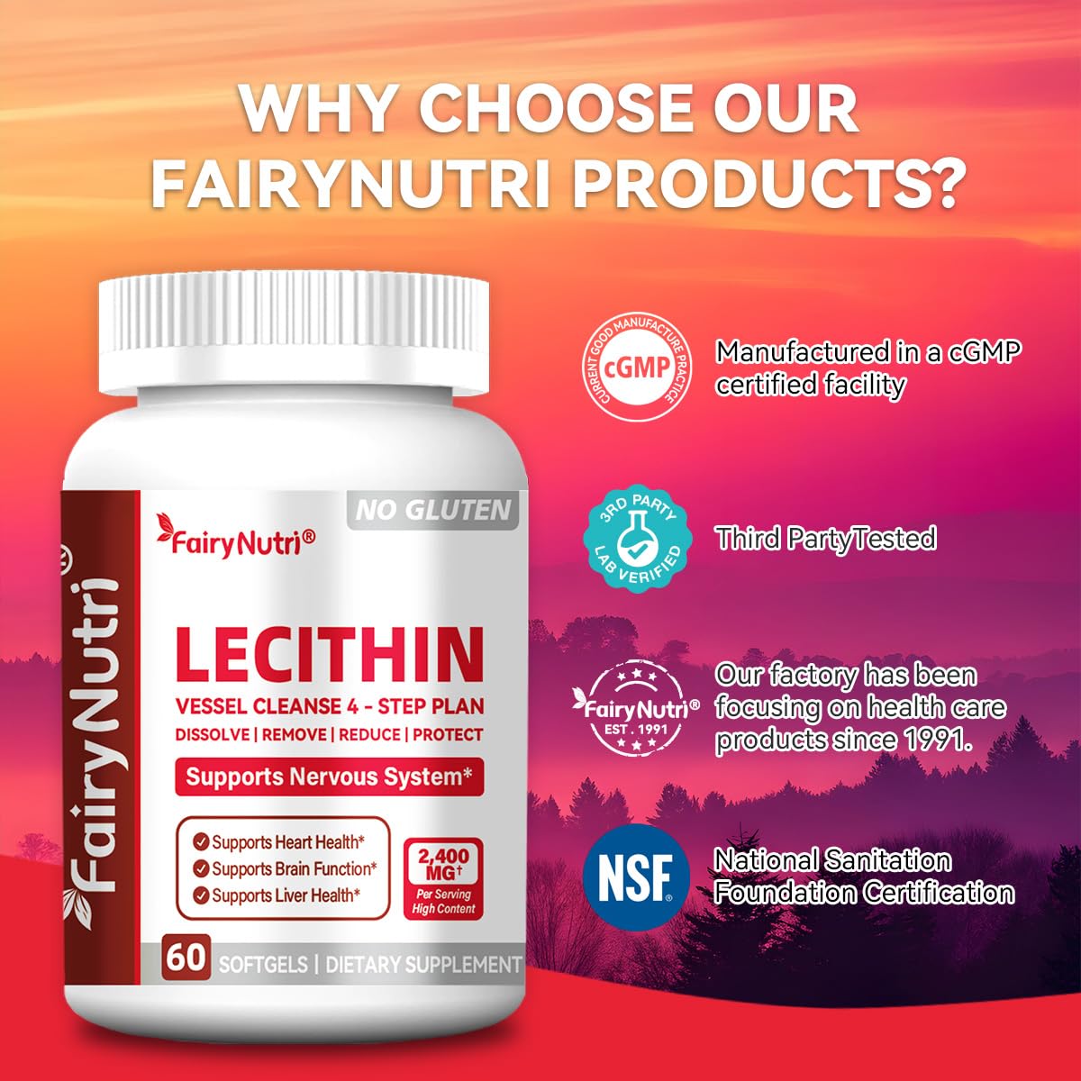 fairynutri Lecithin 2400mg Softgels 60