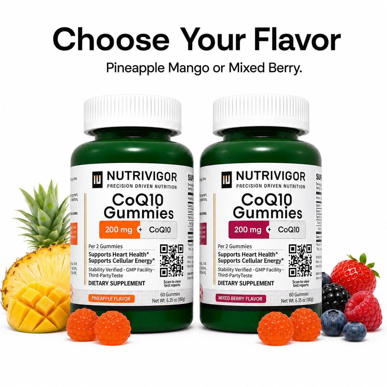 NutriVigor CoQ10 Gummies 200mg, 60 Count