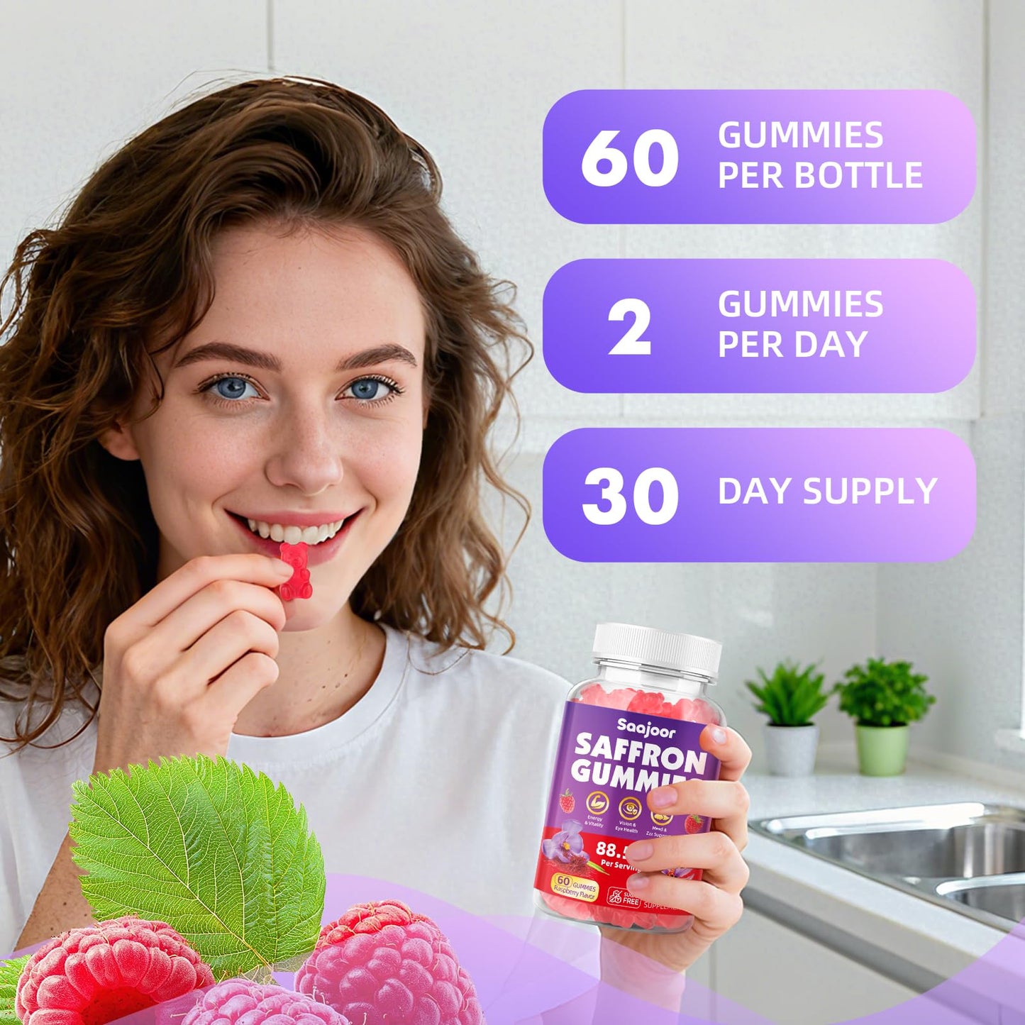 Saajoor Saffron Gummies, 120 Gummies