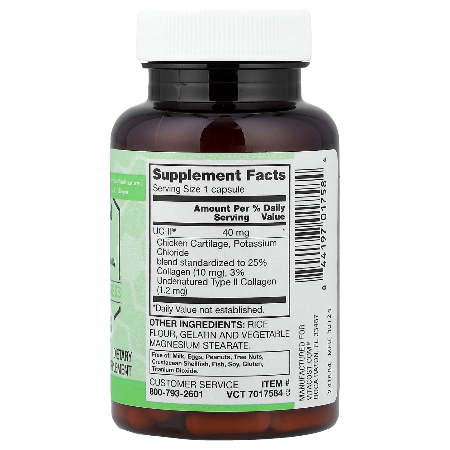 Vitacost Synergy Standardized Collagen Capsules, 30 Count