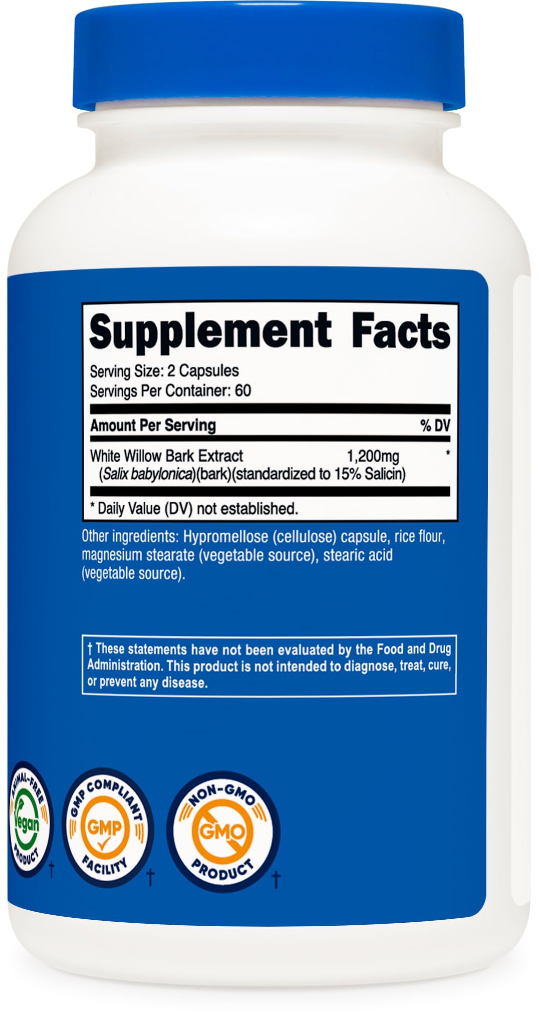 Nutricost White Willow Bark Capsules 120 Capsules