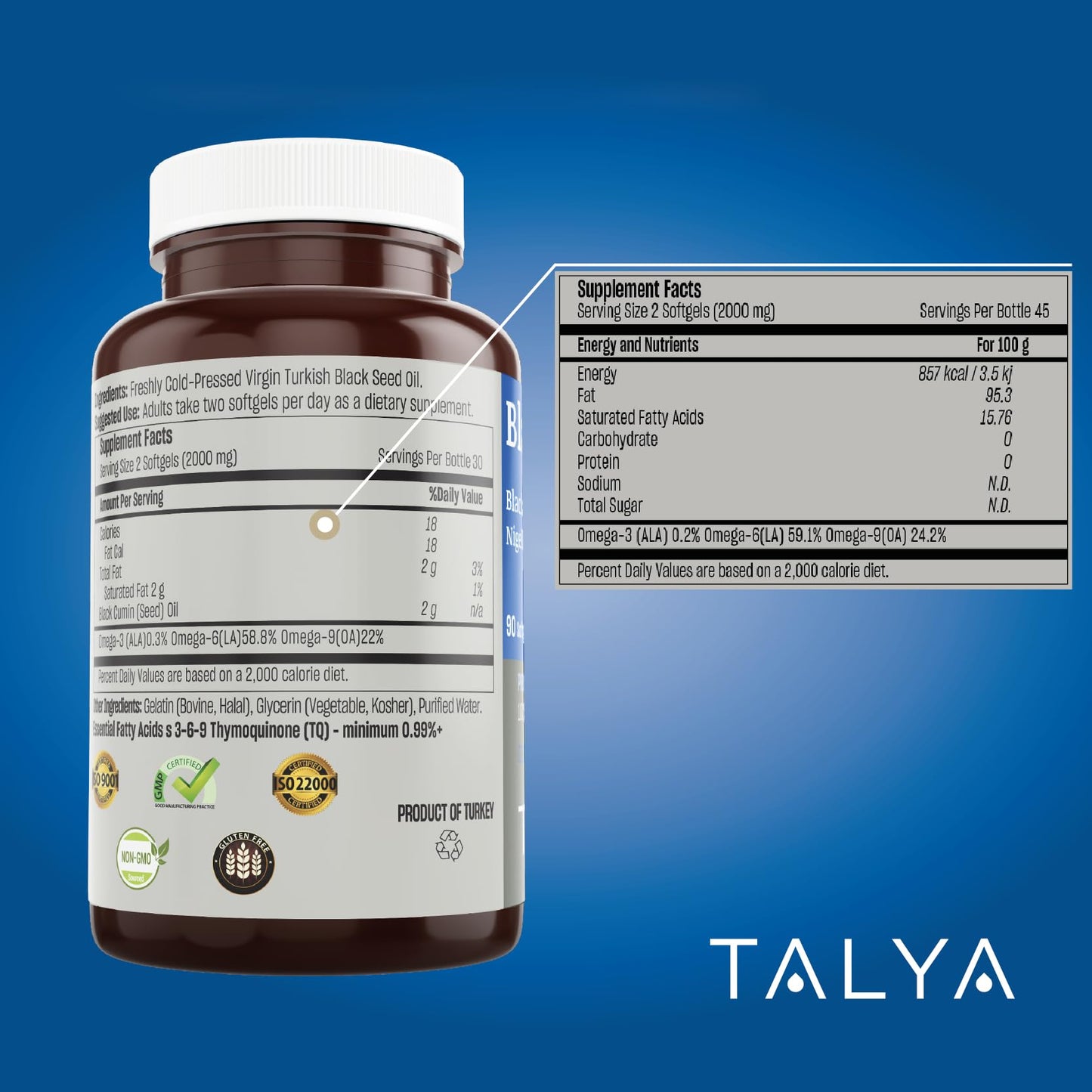 TALYA Black Seed Oil Softgel 90 Count