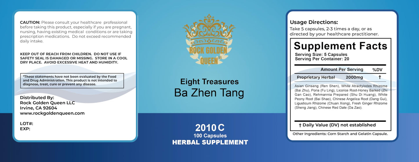 Rock Golden Queen Ba Zhen Tang/Eight Treasures Decoction Capsules 100