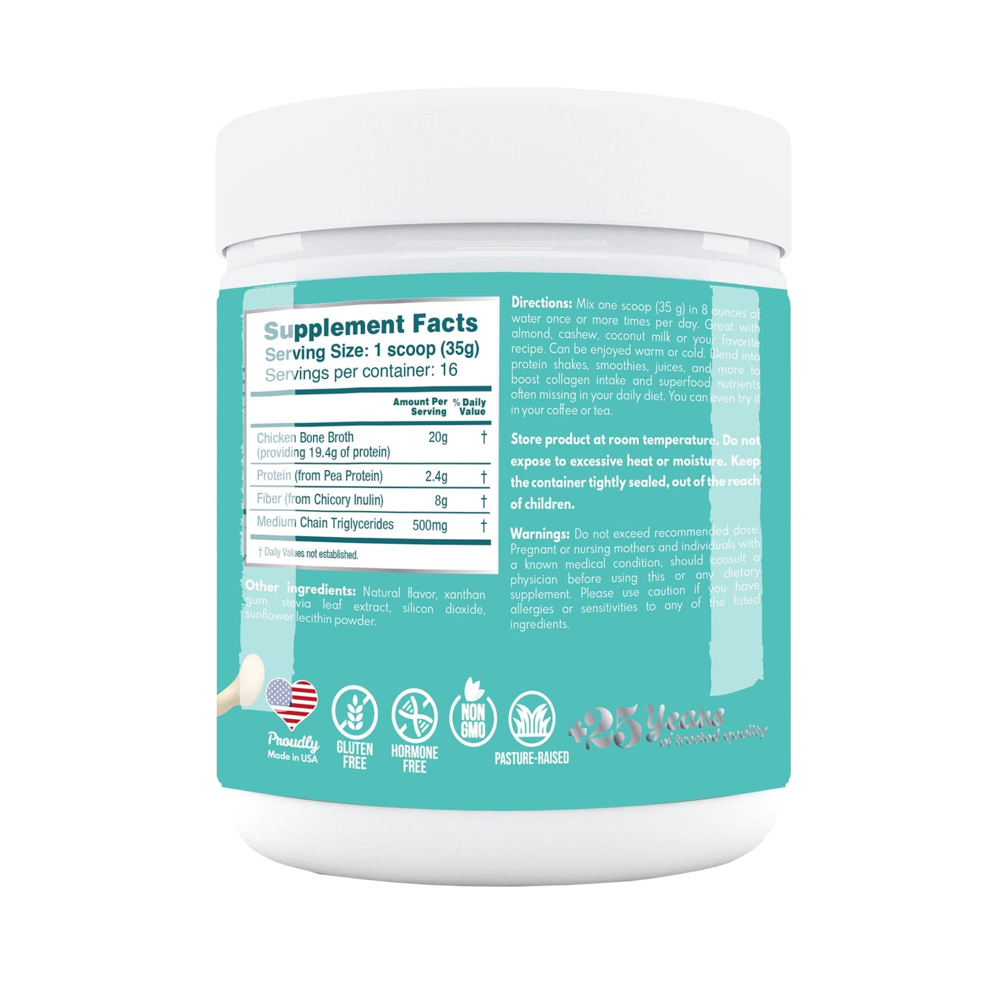 VAL Bone Broth Protein Powder Chicken Flavor 16 Servings