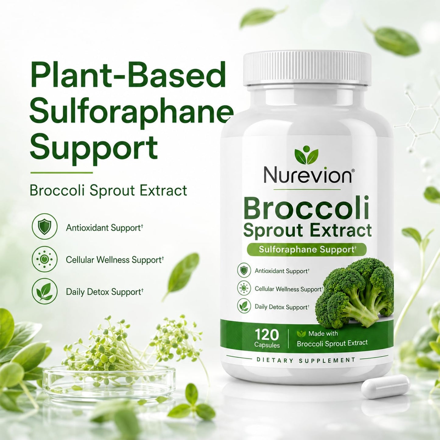 Nurevion Broccoli Sprout Extract Sulforaphane Capsule, 1 Count