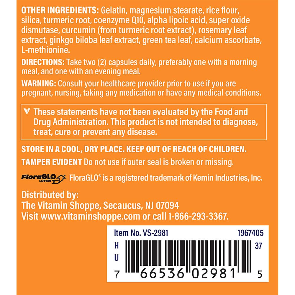 The Vitamin Shoppe Opti-Vue with FloraGLO Lutein 120 Capsules