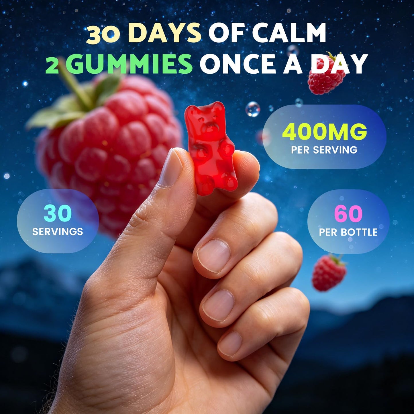 GrnLife Magnesium Complex Gummies, 400mg Magnesium Complex with 8 Forms of Magnesium for Calm, Relaxation & Muscle Support, Sugar-Free Raspberry Flavor, 60 Gummies