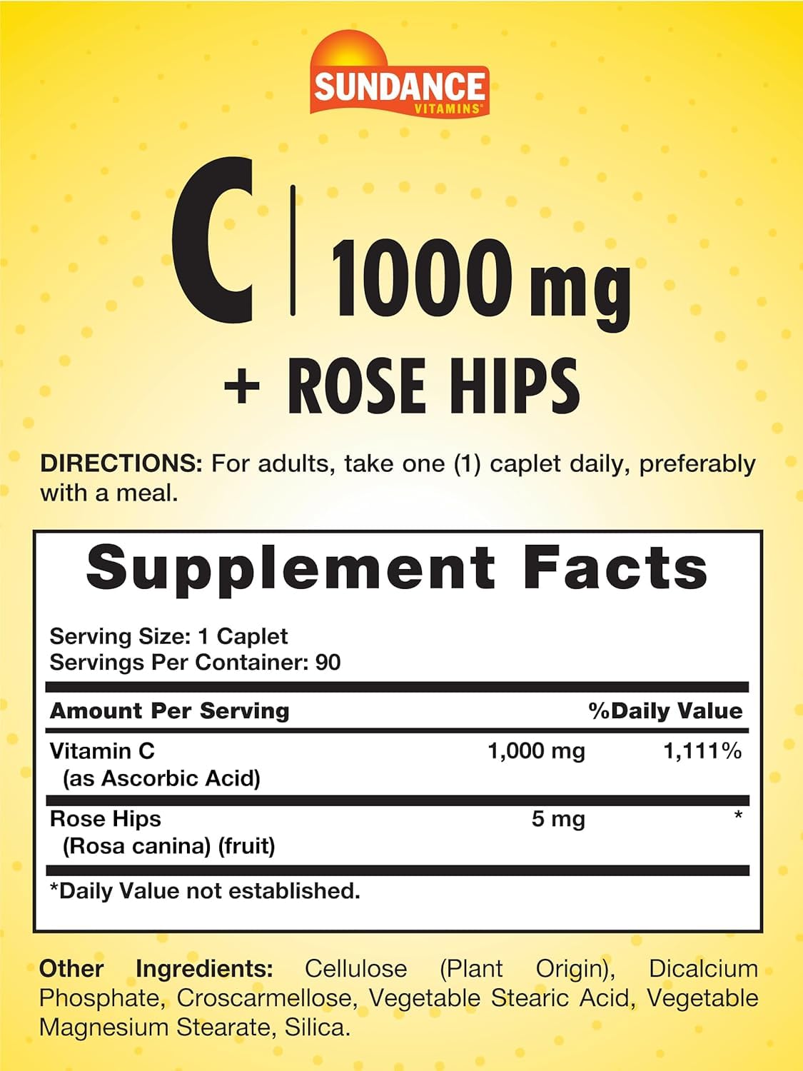 Sundance Vitamin C 1000 mg Coated Caplets, 180 Count