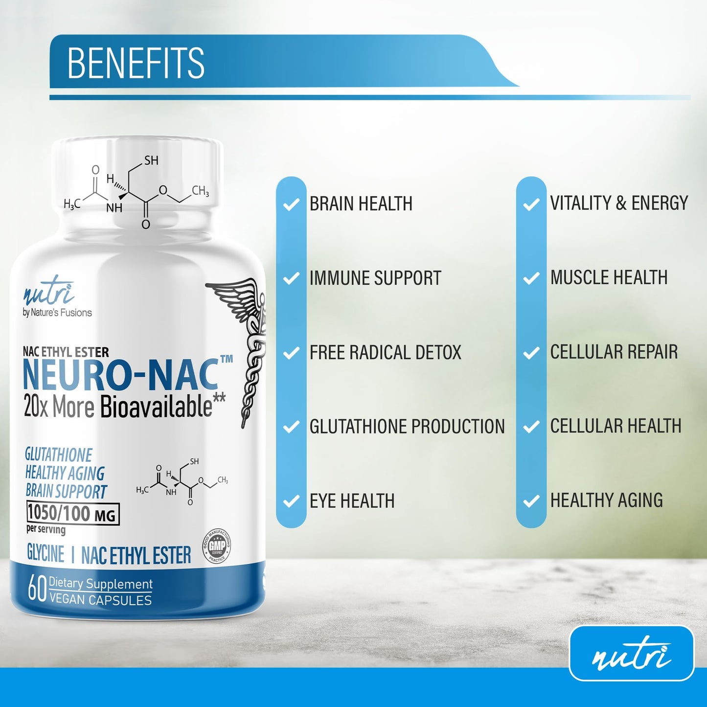 Nature's Fusions Nutri Neuro NAC Supplement 60 Capsules