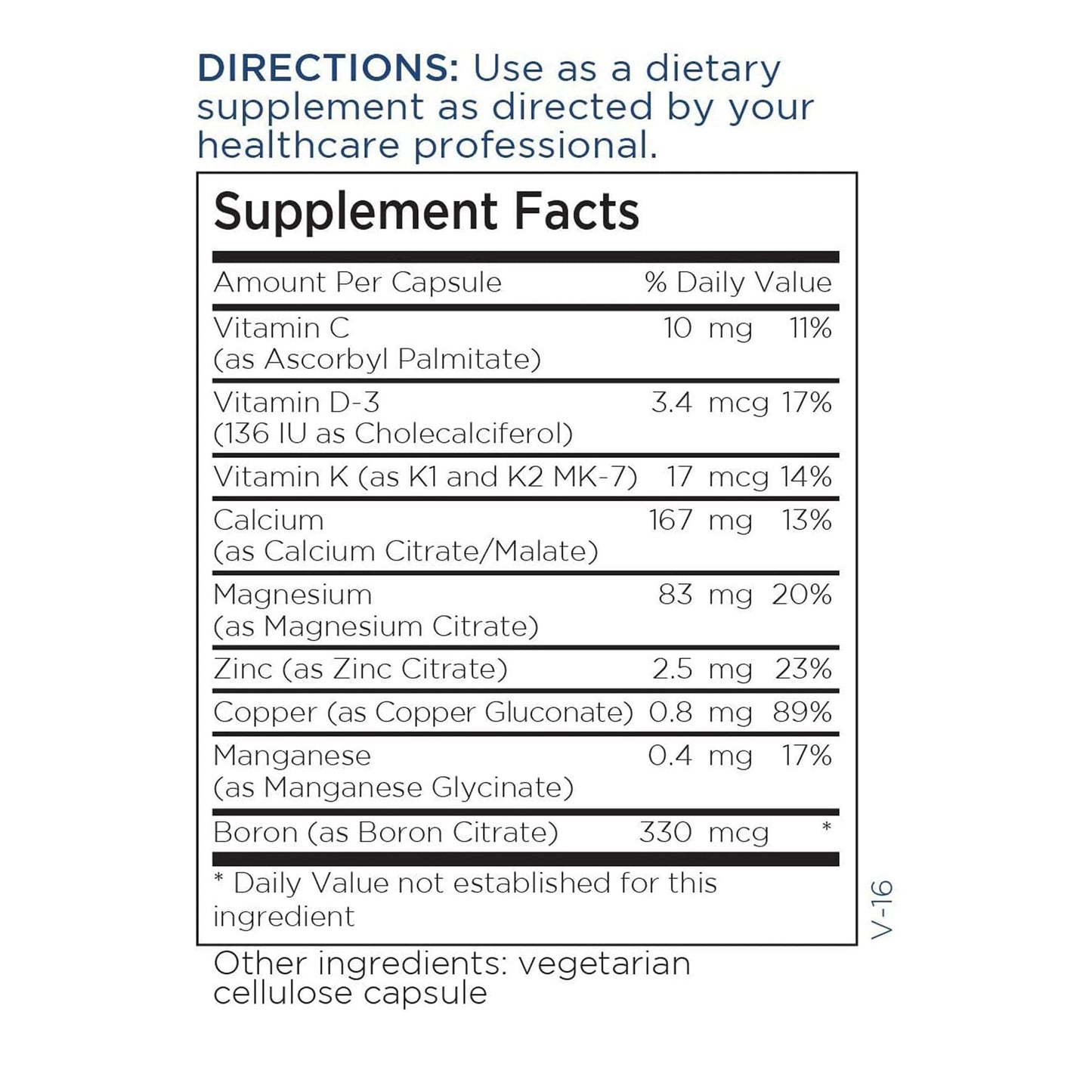 Metabolic Maintenance Rebuild Calcium, Magnesium, Vitamin D & K Blend - Bone Health Support Capsules 180 Count