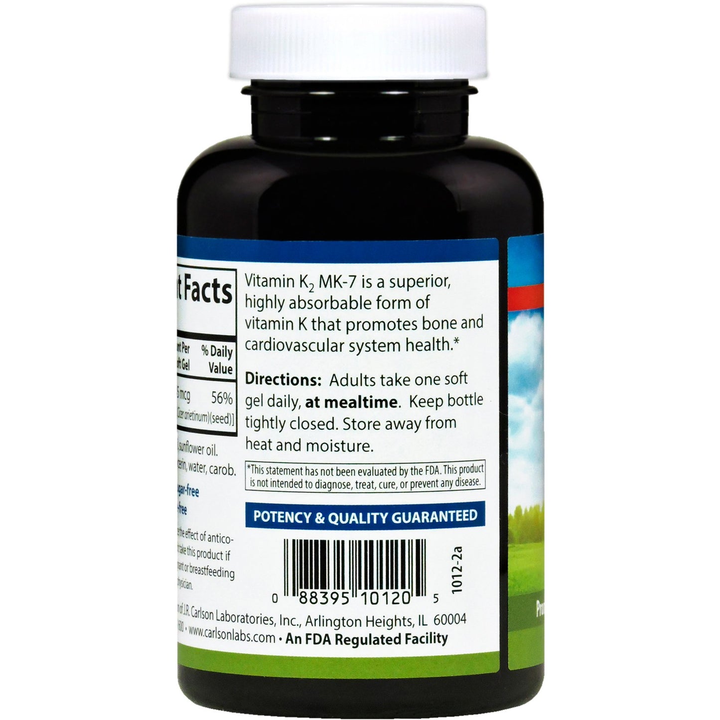 Carlson Vitamin K2-7 45 MCG Mineral Supplement Softgel, 180 Count