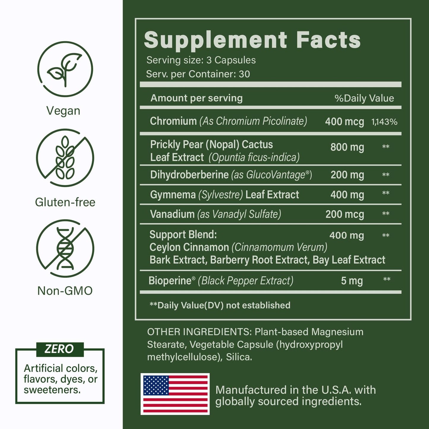 Kabooya Berberine Nopal Supplement Capsules 90 Count
