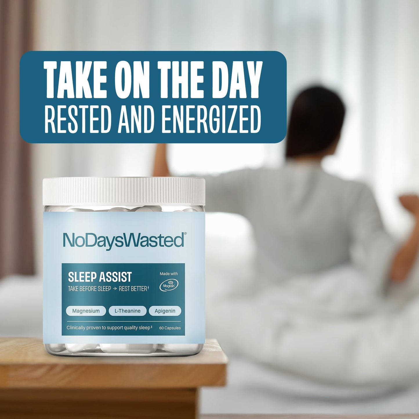 No Days Wasted Magnesium Sleep Supplement 60 Capsules