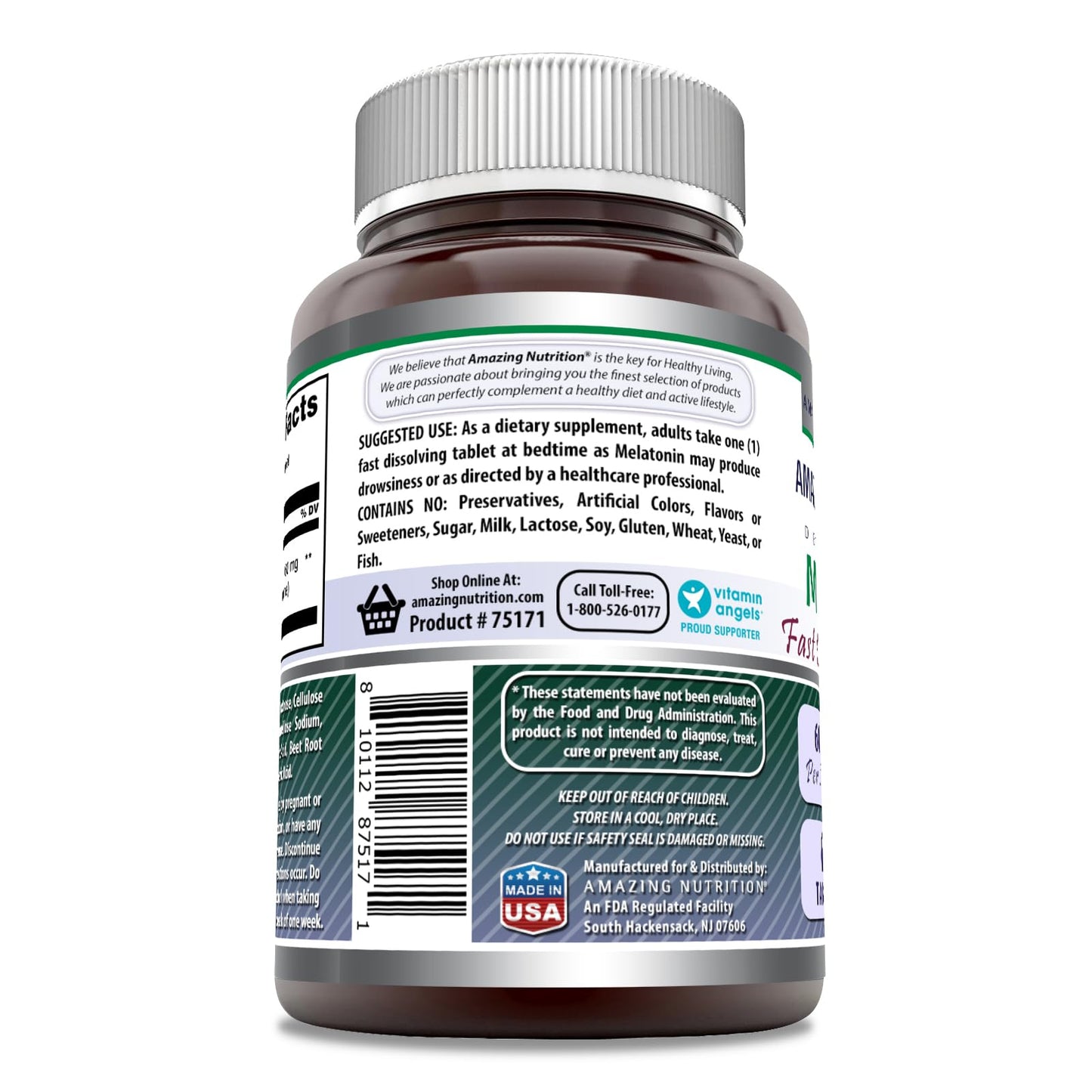 Amazing Nutrition Melatonin Fast Dissolving Supplement 1 Tablet