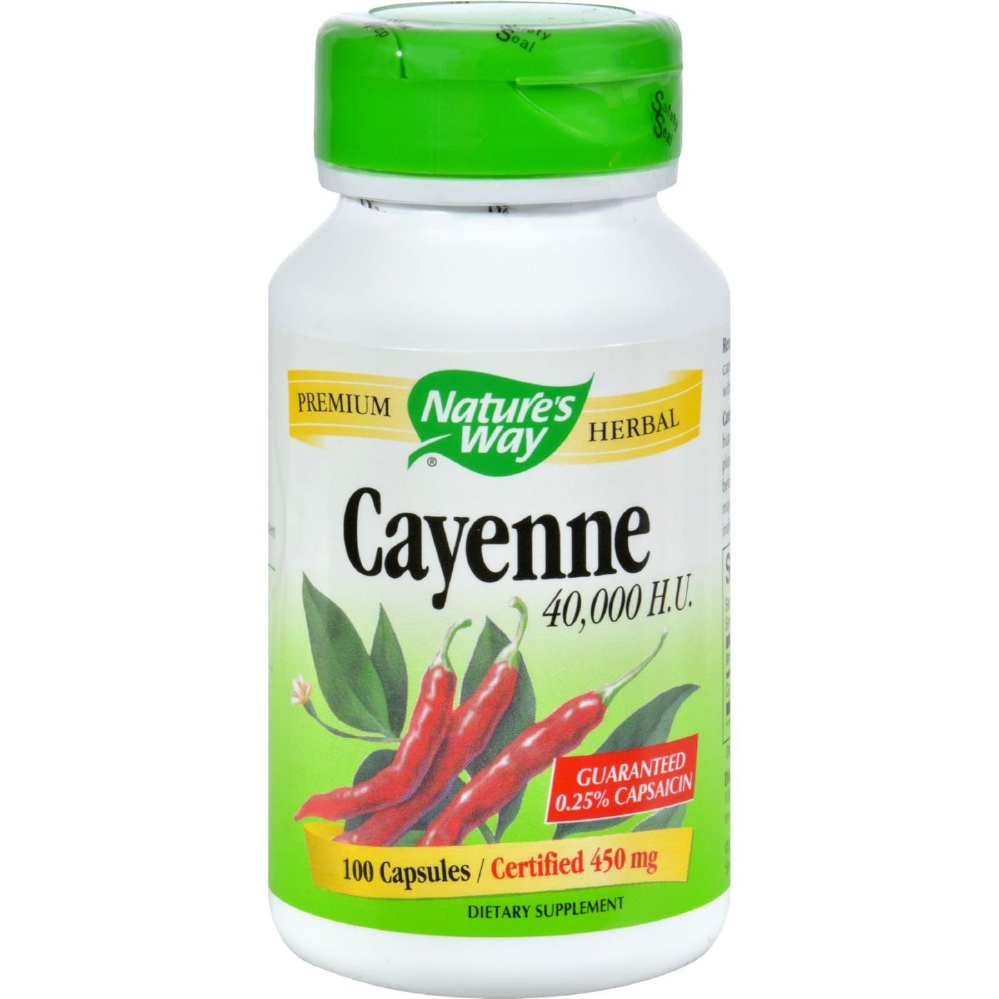Nature's Way Cayenne Pepper 450 mg Capsules, 100 Count