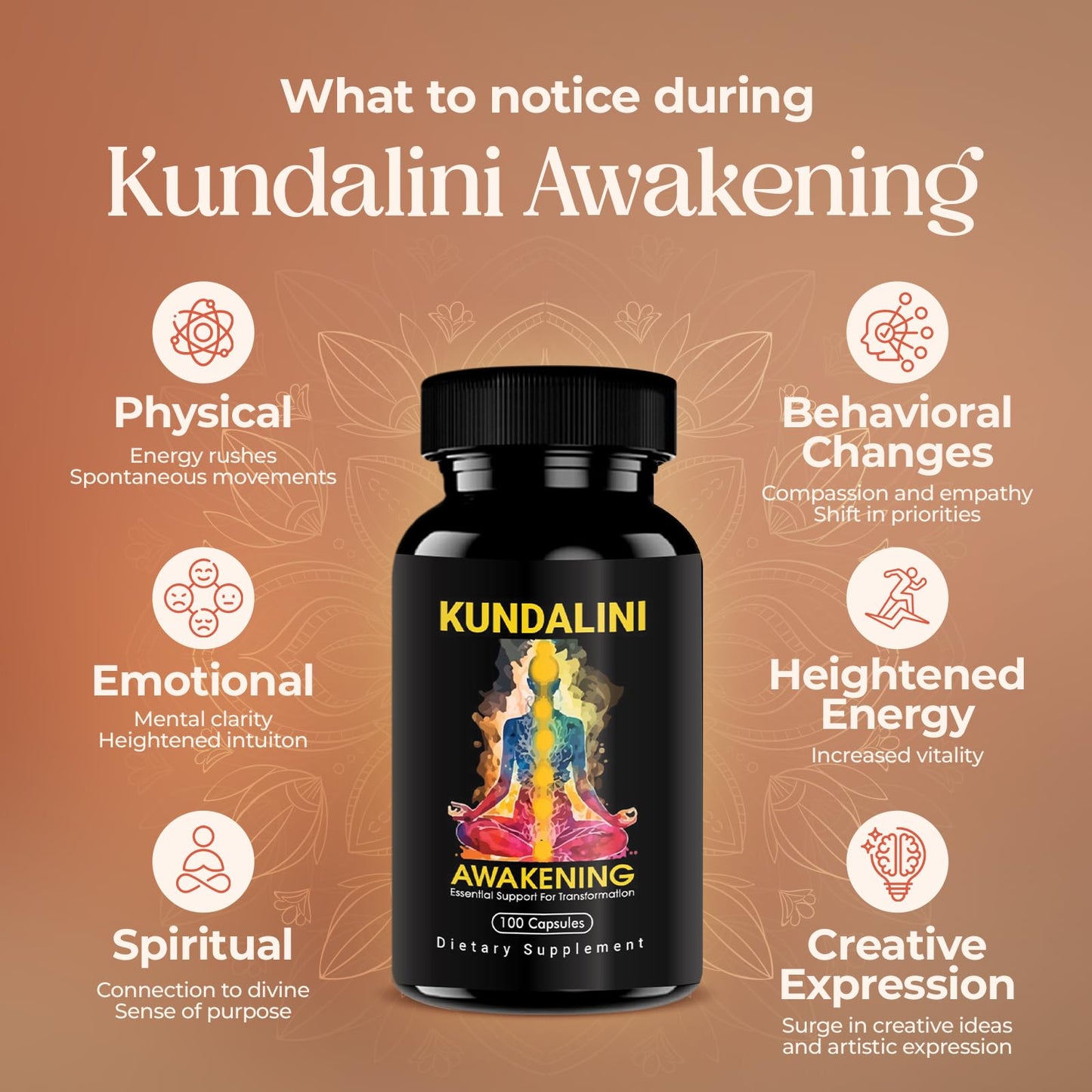 Kailash Herbals Kundalini Awakening Herbal Supplement – Ayurvedic Herbal Blend 100 Capsules