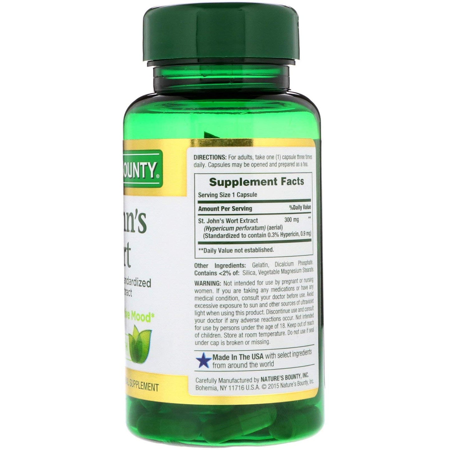 Nature's Bounty St. John's Wort 300mg Capsules, 100 Count