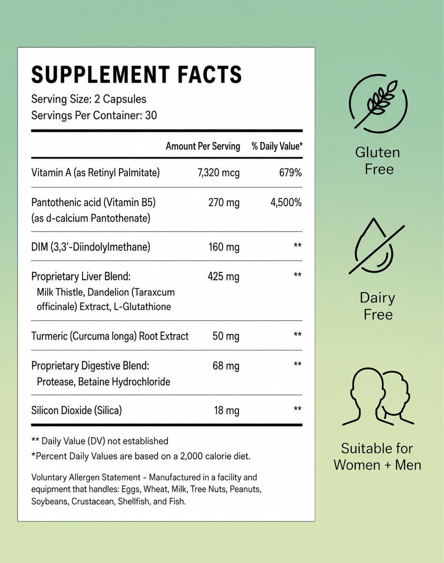 ANYTALK Skin Probiotic Supplement for Women & Men Capsule, 60 Count