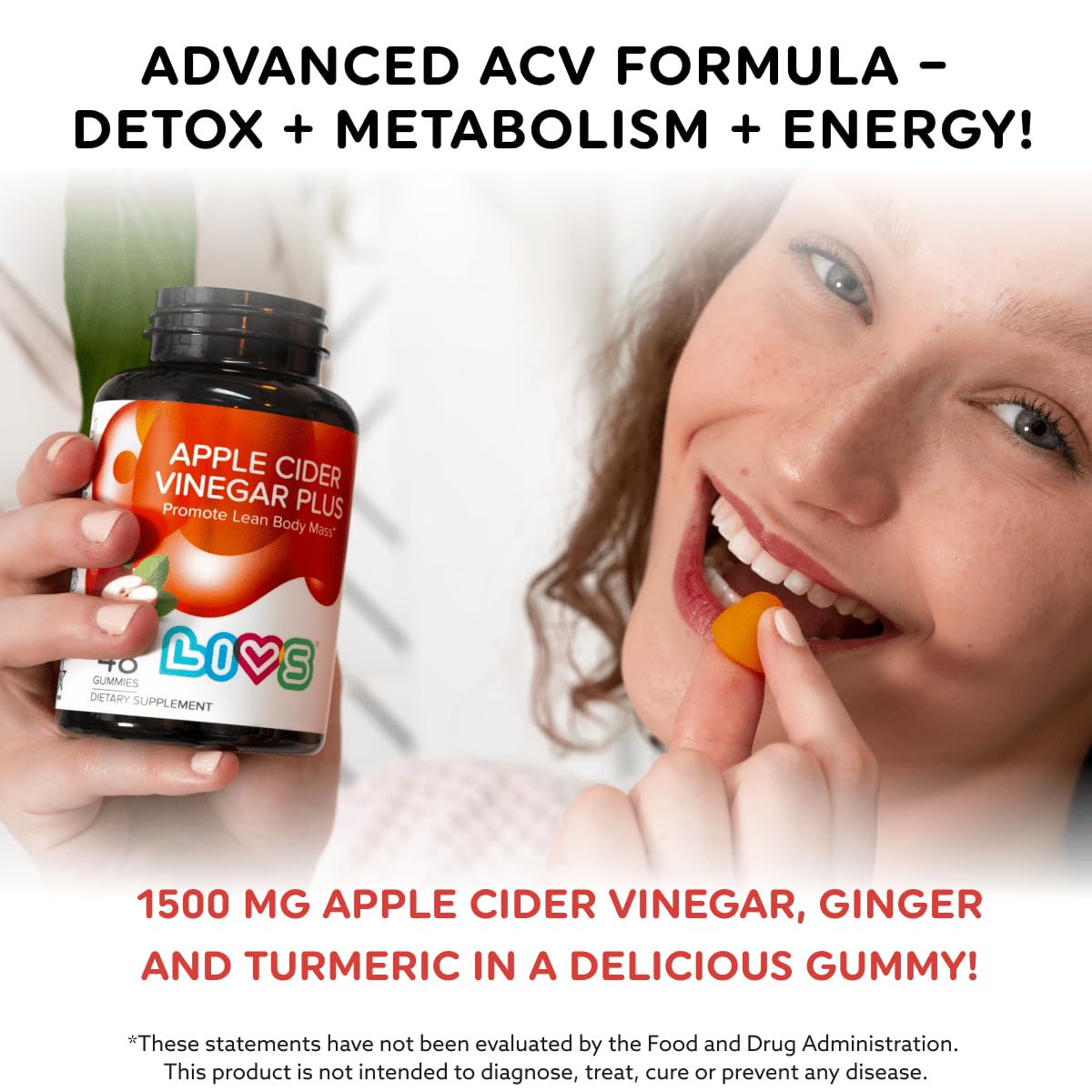 LIVS Apple Cider Vinegar Plus Gummies with Turmeric & Ginger, 2-Pack
