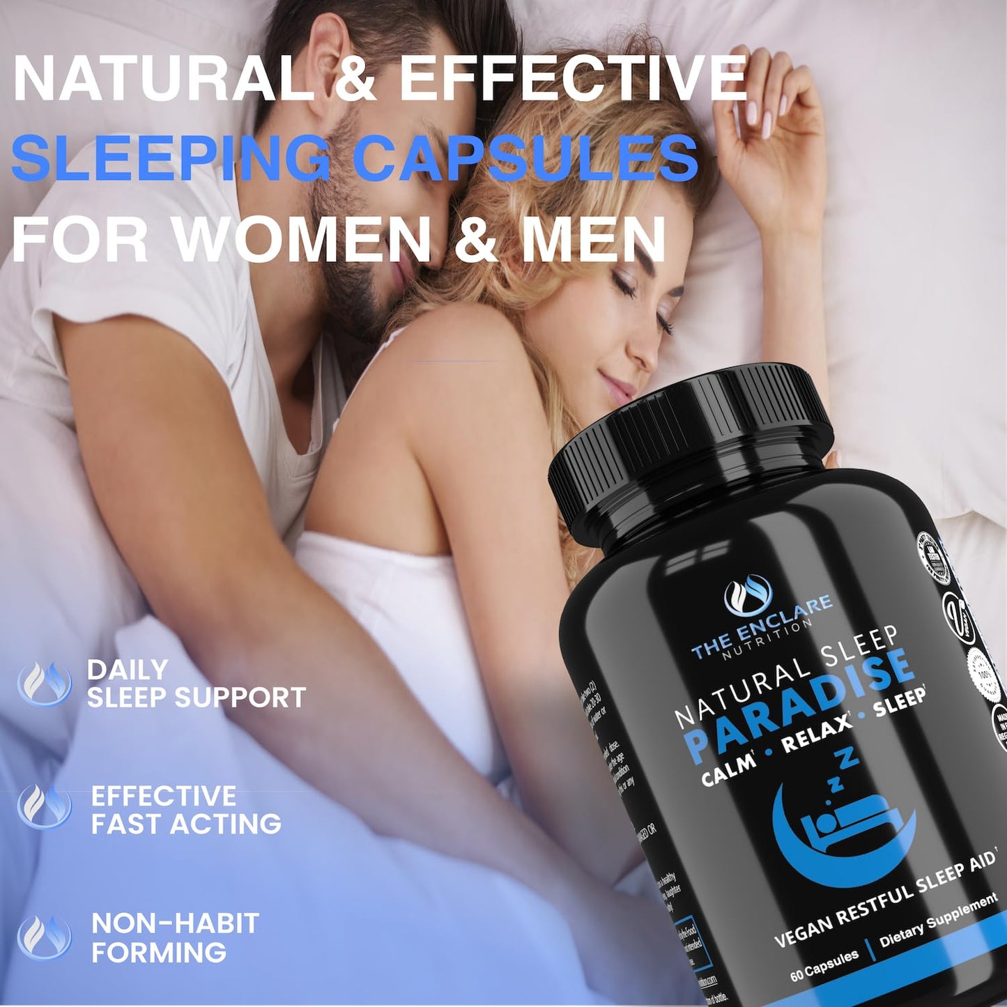 THE ENCLARE NUTRITION Melatonin 10mg Sleep Aid Capsules, 60 Count