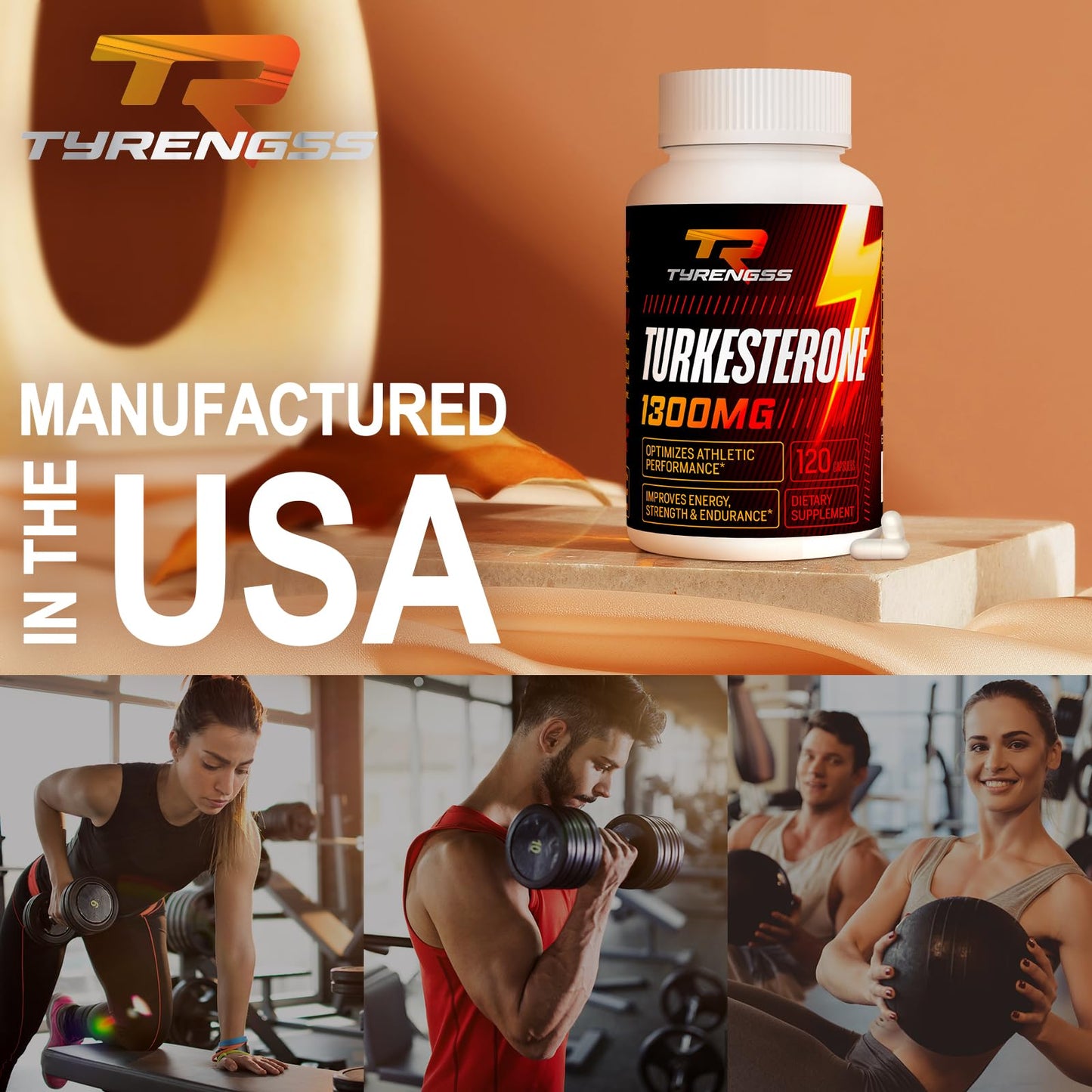 TyRengss Testosterone Booster Turkesterone Supplement 1300mg Ultra High Strength Ajuga Turkestanica Extract Std. to 20% Testosterone Capsules 240 Count