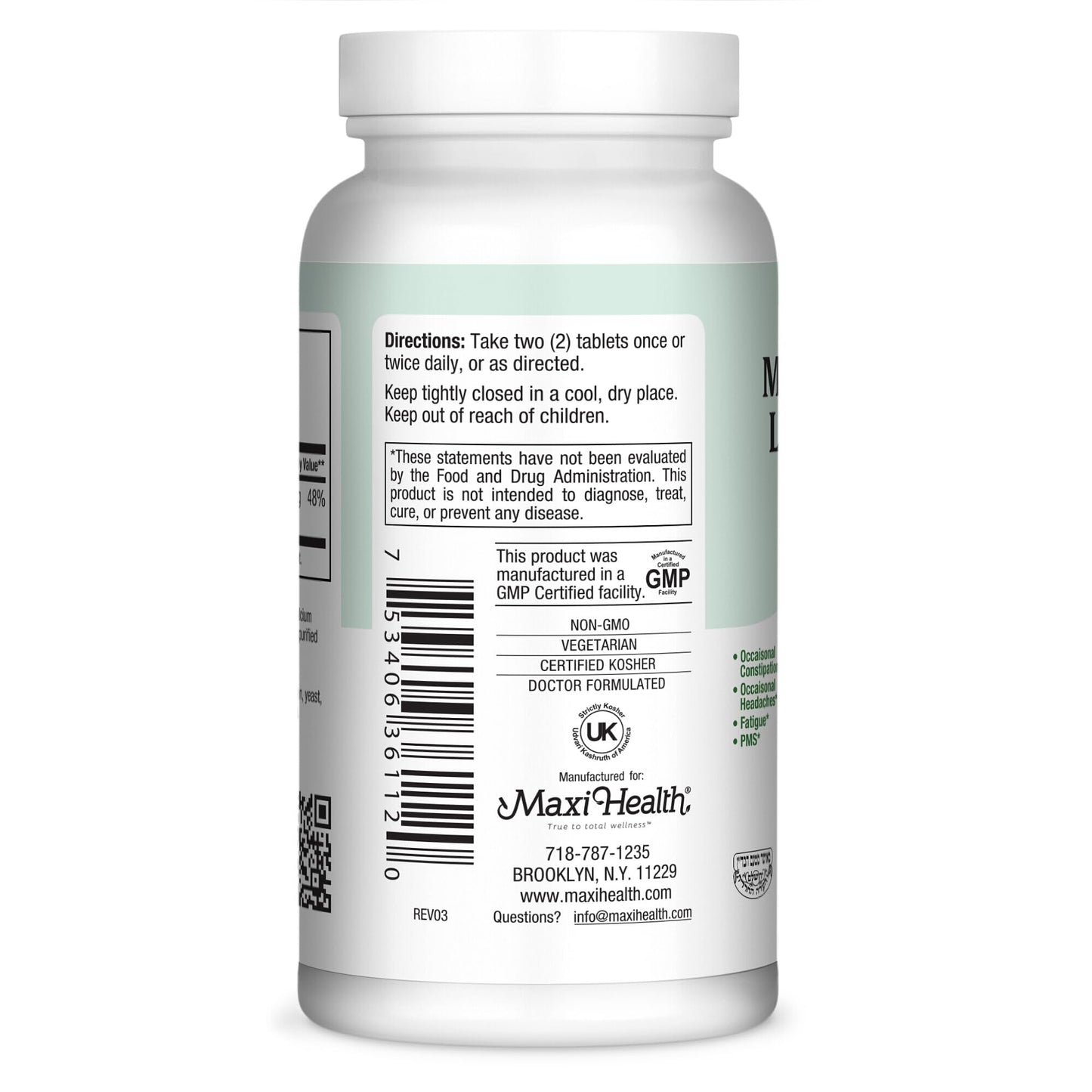 Maxi Health Magnesium Glycinate Lysyl Supplement 120 Tablets